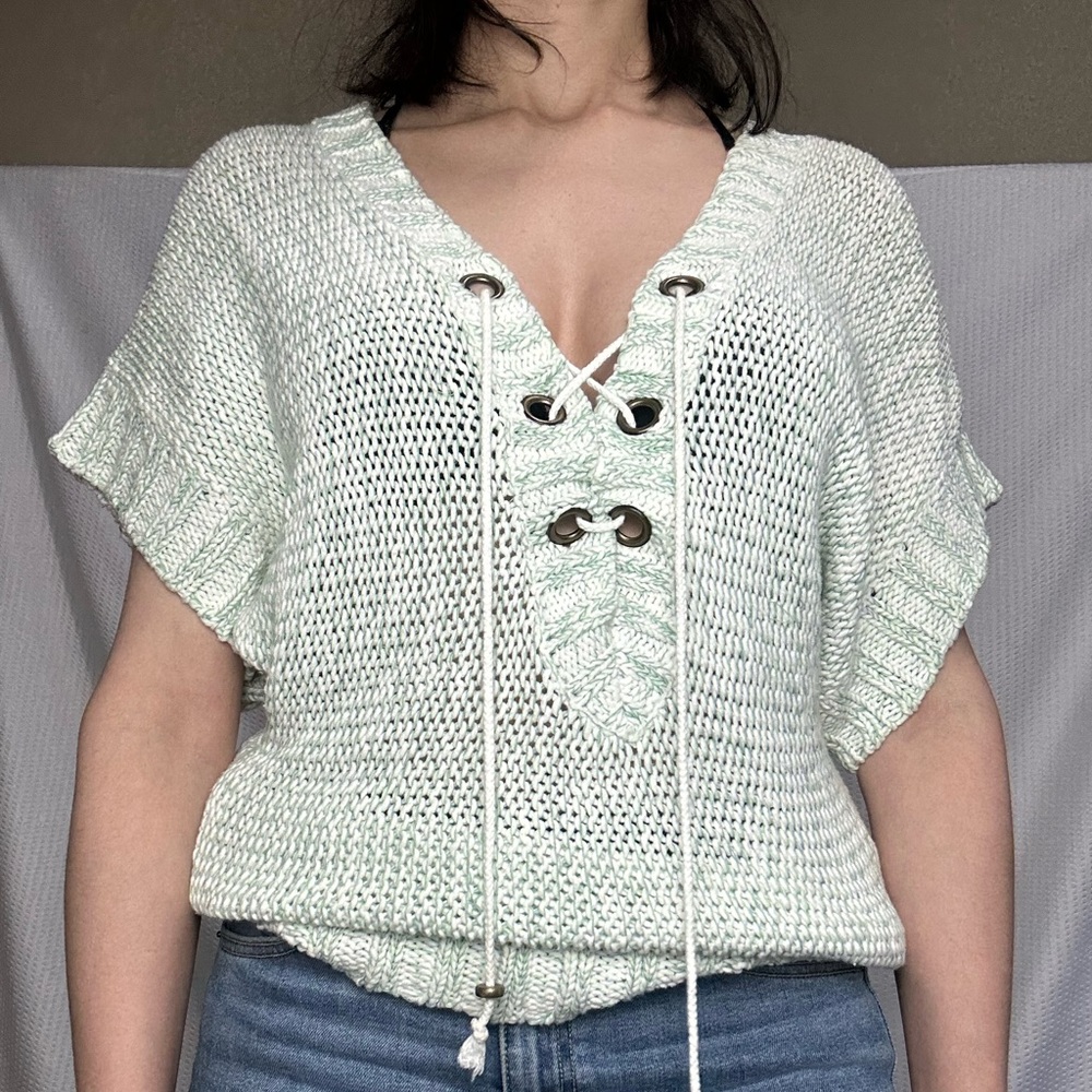 Free People Knit crochet like Top